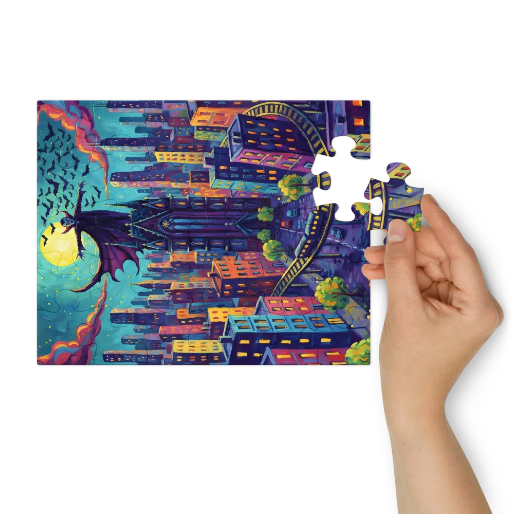 Nocturne: Vampire Over the City 
 Jigsaw Puzzle in Tin Box