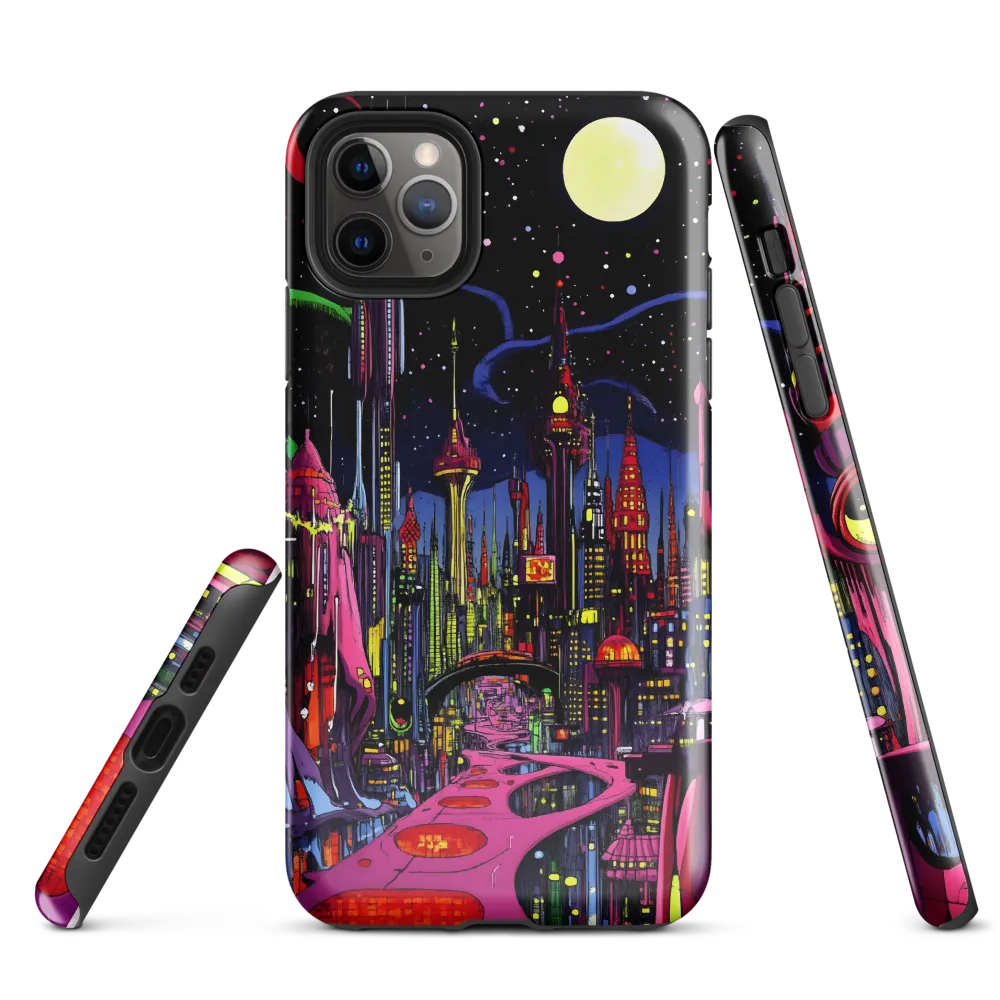 Neon Dreams of a Futuristic City | Phone Case |  11 Pro Max | Tough Case | Glossy