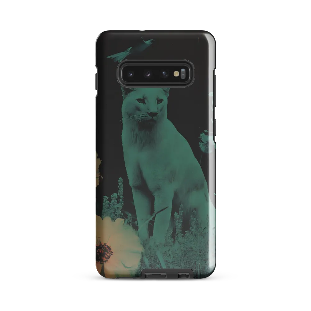 Cyan Reverie: A Surreal Encounter | Phone Case |  S10 Plus | Tough Case | Glossy