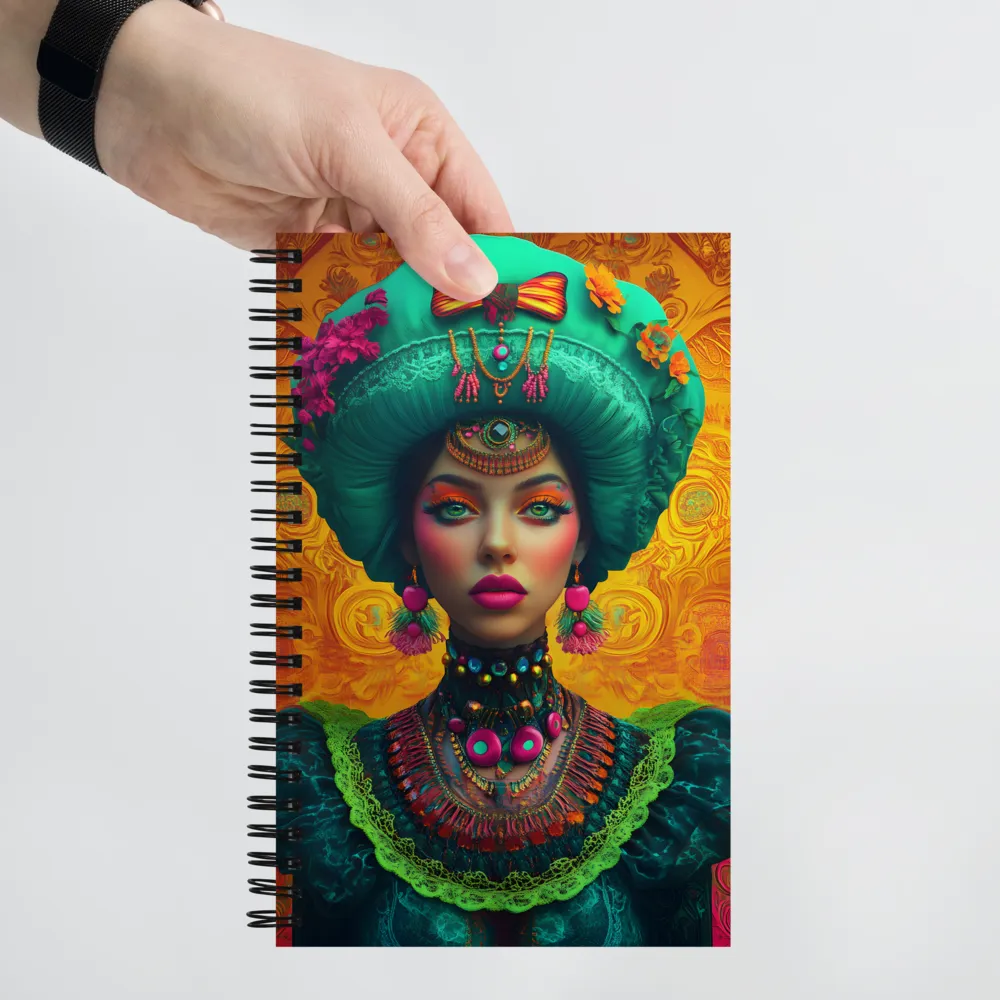 Feminine Elegance in Surreal Splendor | Spiral Notebook