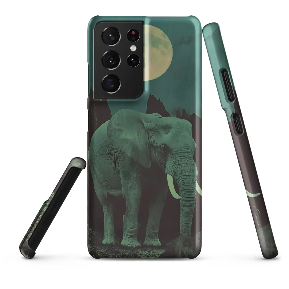 Ethereal Presence: Elephant Under a Full Moon | Phone Case |  S21 Ultra | Snap Case | Matte