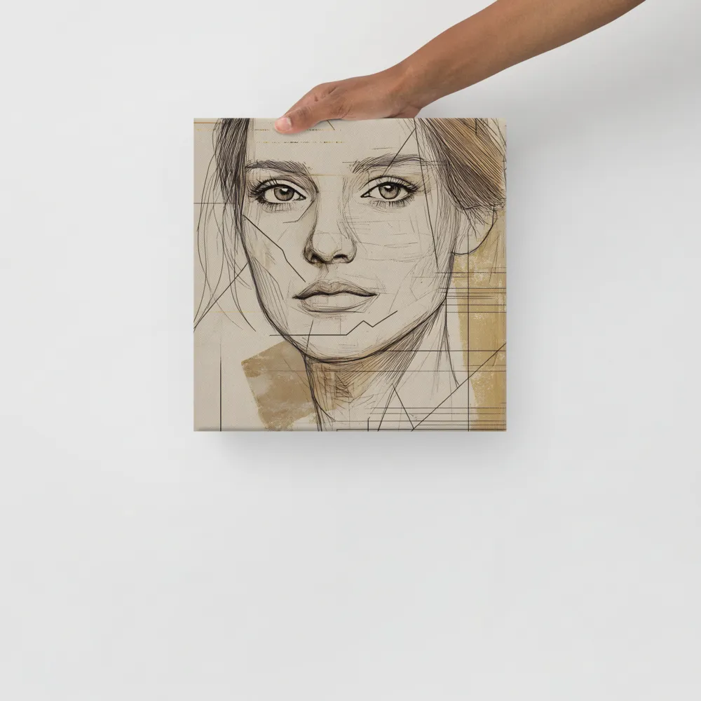 Geometric Elegance: A Modern Portrait | Canvas | 12″×12″