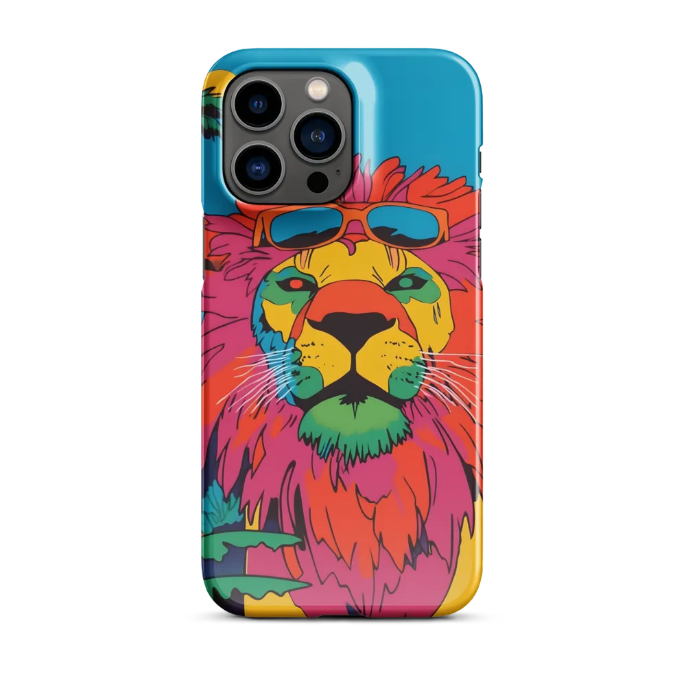 Lion with Sunglasses: A Vibrant Tropical Portrait