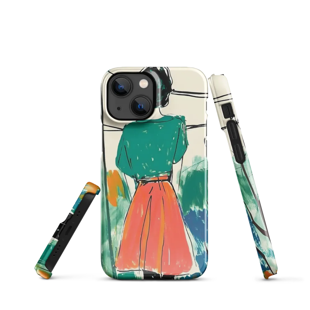 Figure in Teal and Coral