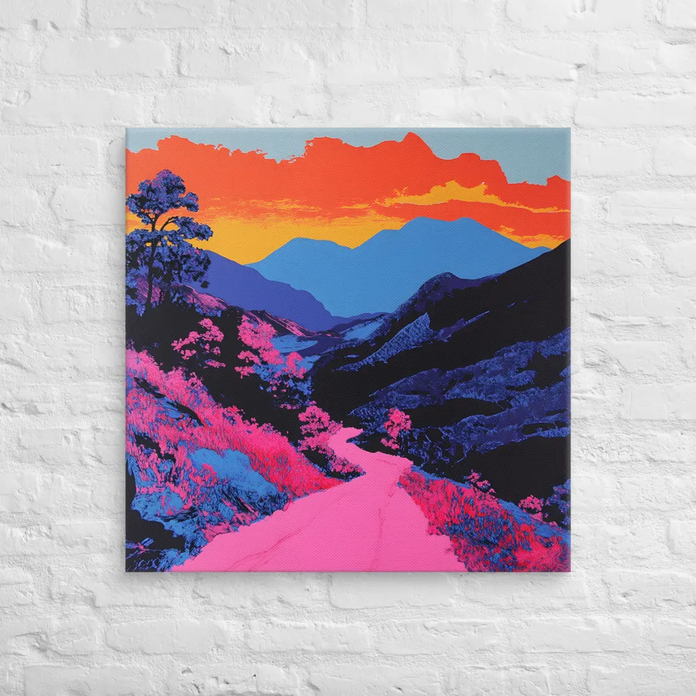 Ethereal Landscape in Vivid Hues | Canvas | 30″×30″