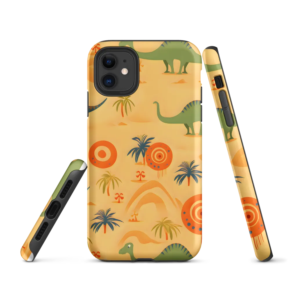 Dinosauria Delight: A Colorful Prehistoric Adventure | Phone Case |  11 | Tough Case | Matte