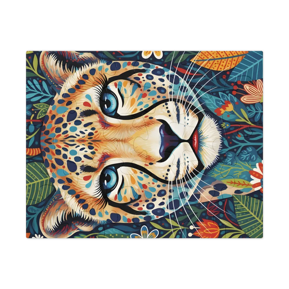Cheetah in Bloom 
 Jigsaw Puzzle in Tin Box