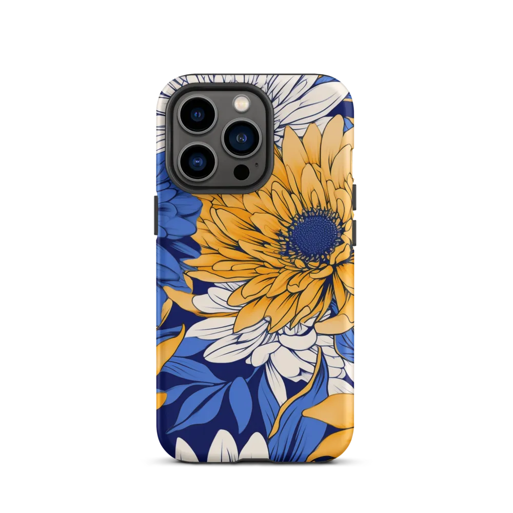 Floral Harmony in Blue and Yellow