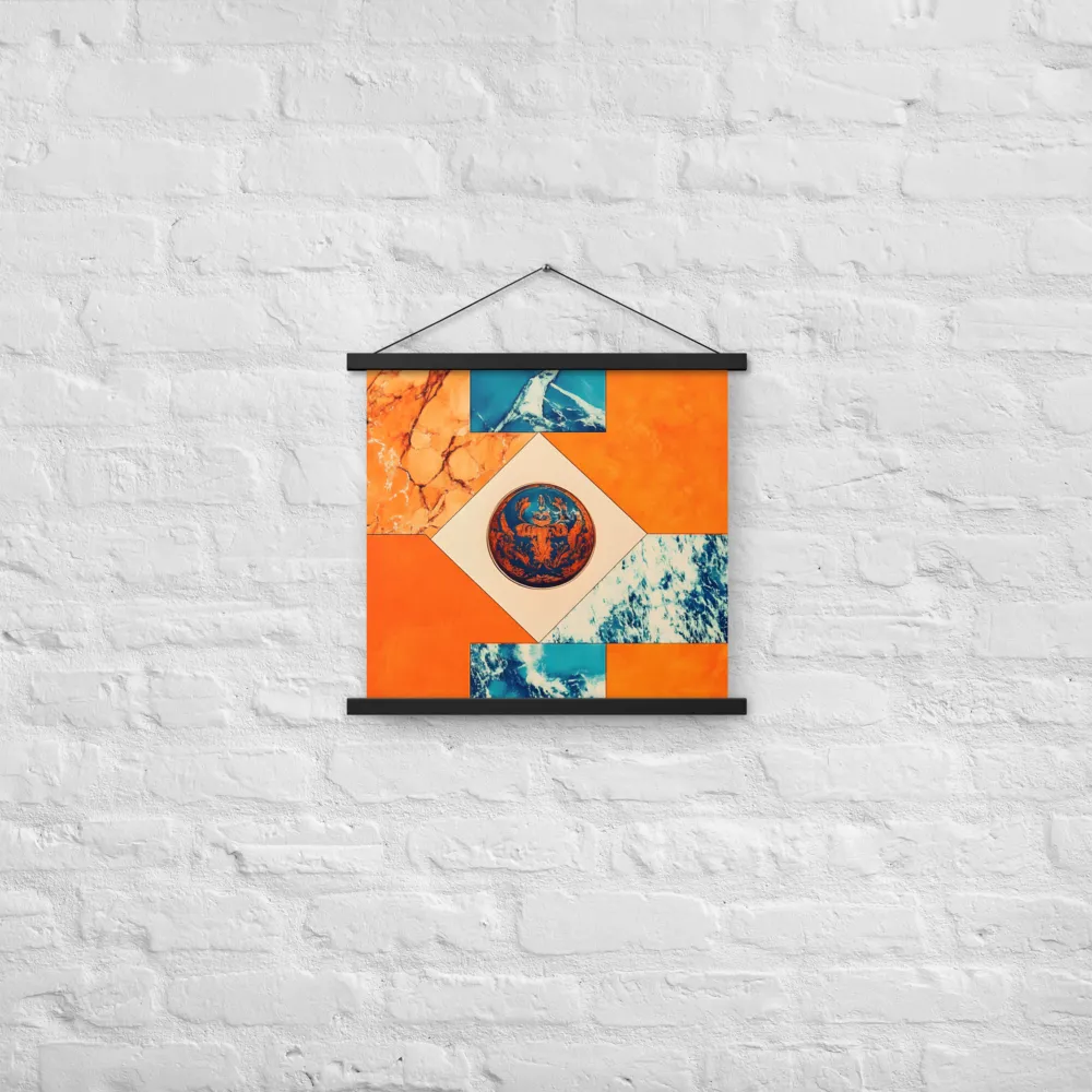 Harmonious Encounters: Abstract Geometry | Poster With Black Wood Hanger | 18″×18″
