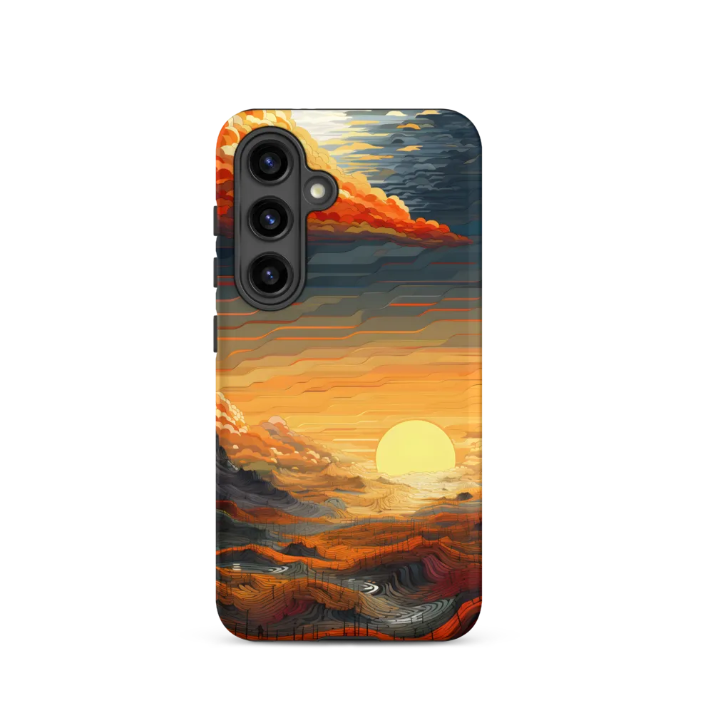Ethereal Sunset: A Serene Landscape in Flowing Forms