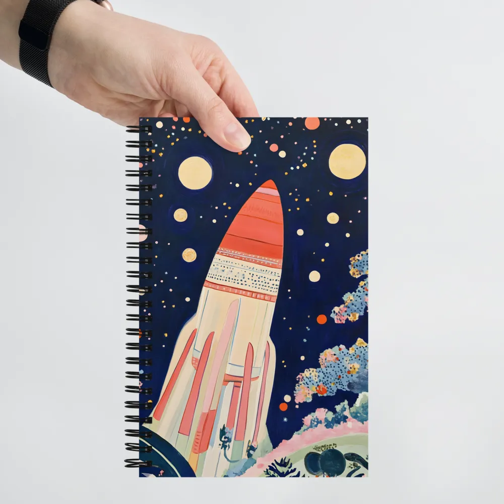 Cosmic Dreams: The Rocket's Journey | Spiral Notebook