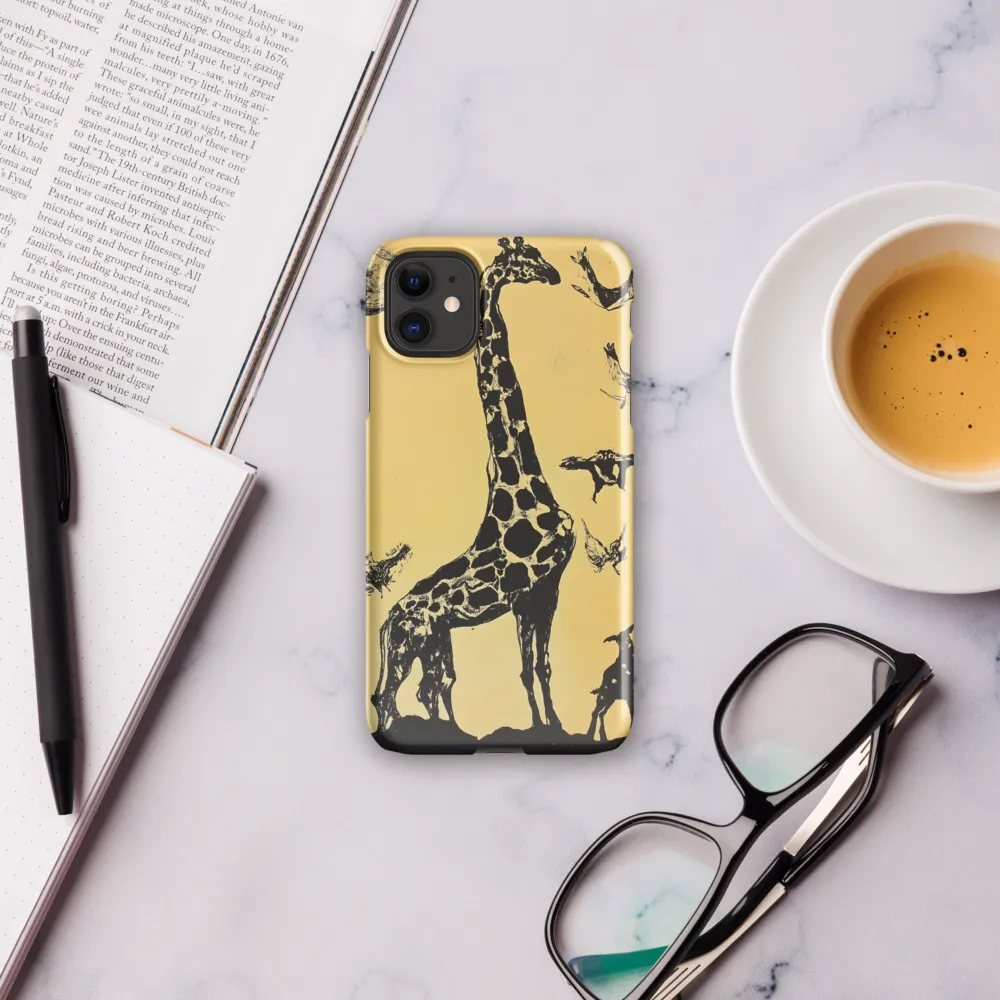 Whimsical Harmony of Giraffe and Birds