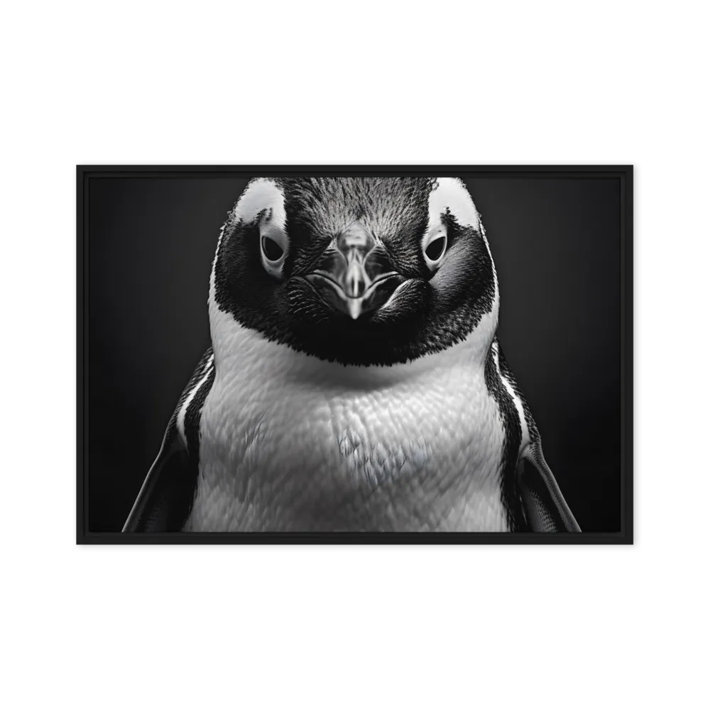 Majestic Penguin Portrait | Canvas with Black Frame | 24″×36″