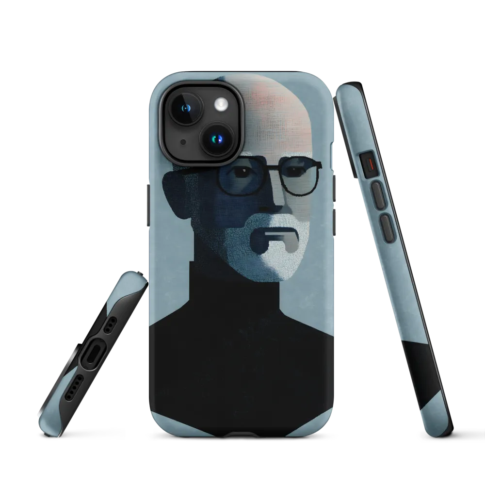 Minimalist Portrait of a Modern Man | Phone Case |  15 | Tough Case | Matte