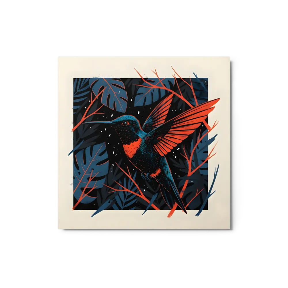 Midnight Hummingbird 
 Metal Print | 12″x 12″