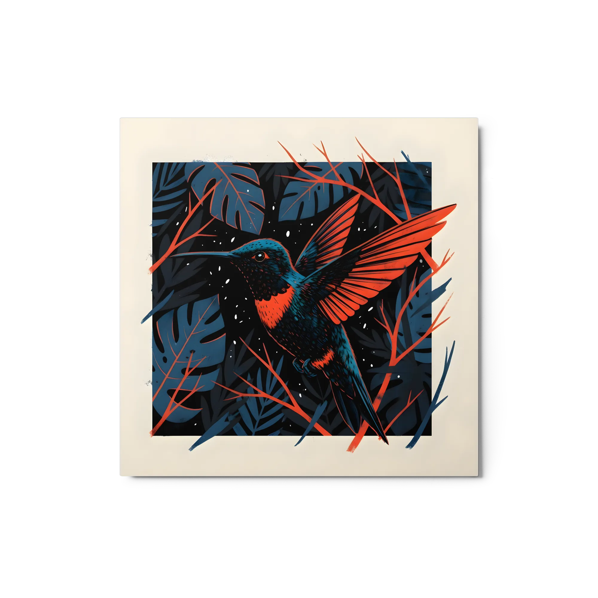 Midnight Hummingbird 
 Metal Print | 12″x 12″