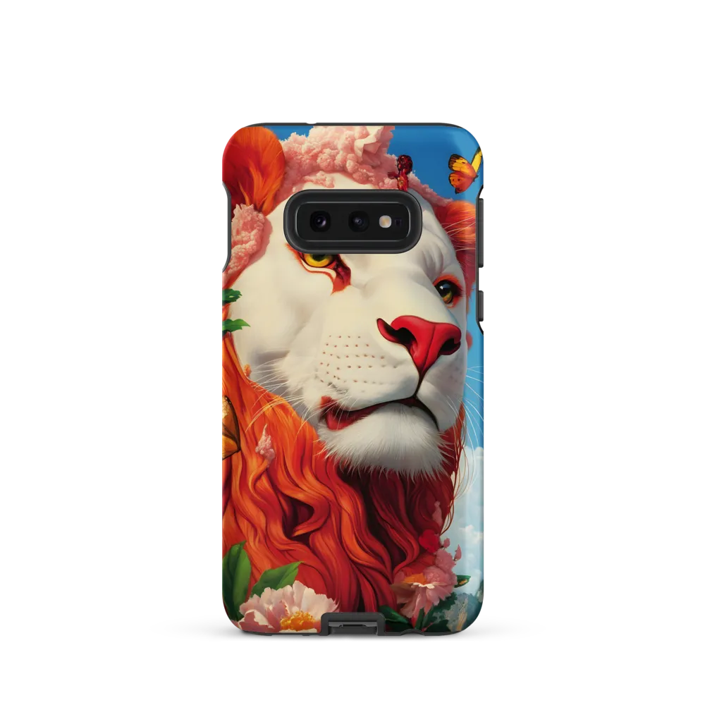 Majestic Lion Amidst Floral Splendor
