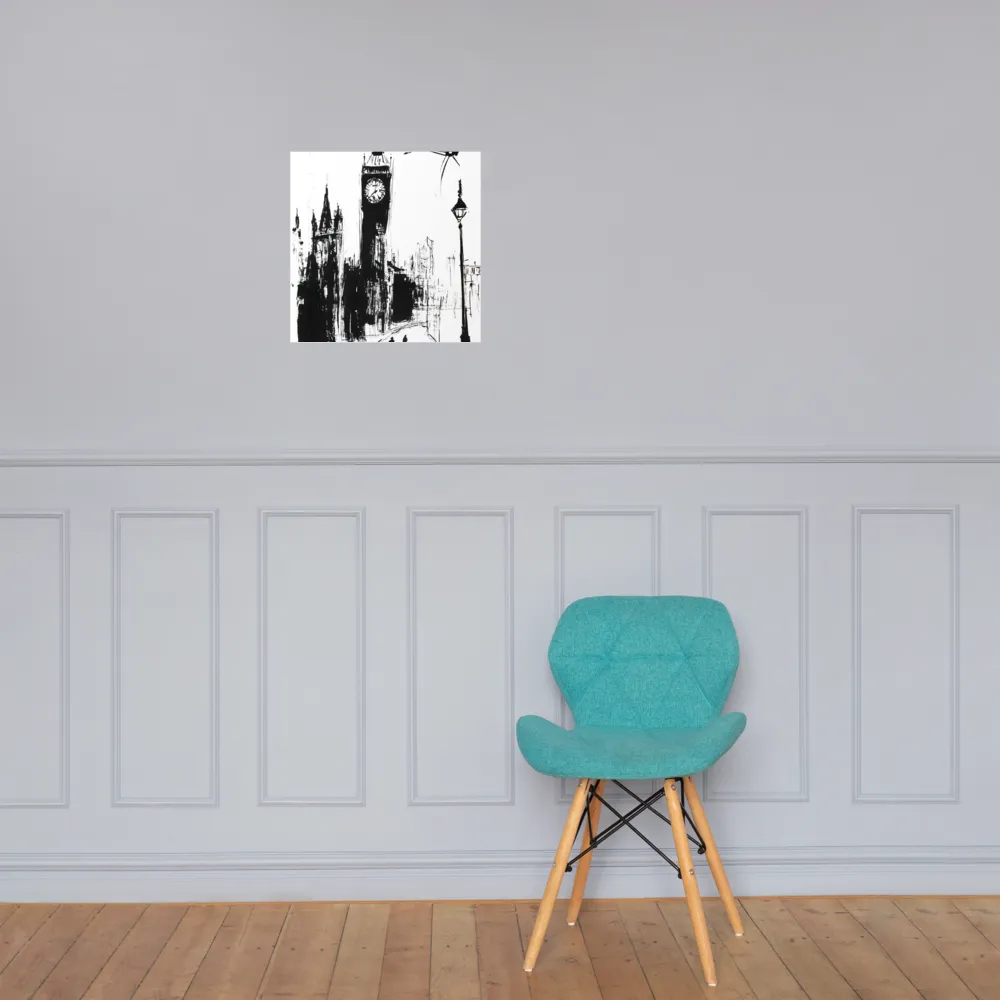 Clock Tower in Motion | Poster | 16″×16″