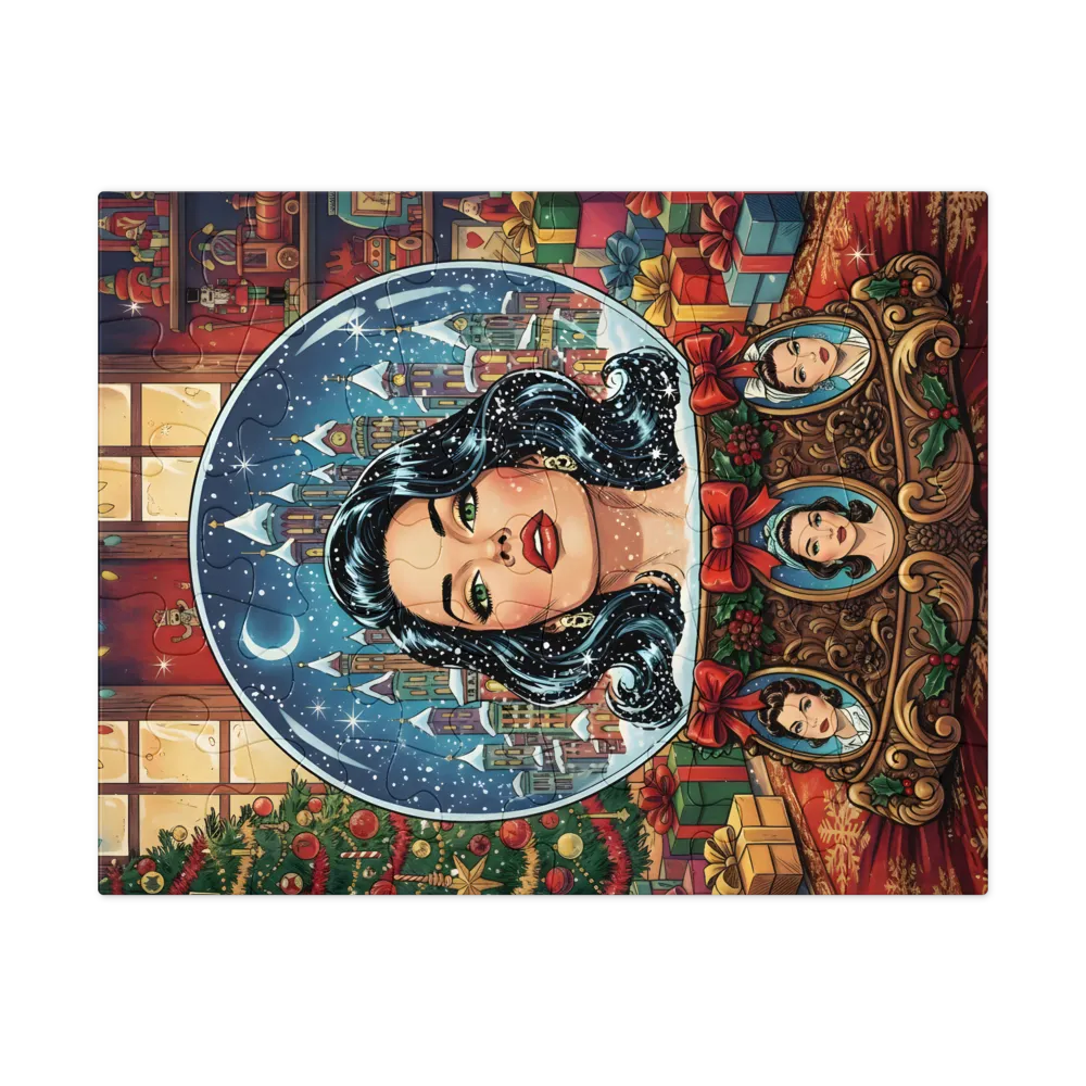Snow Globe Muse 
 Jigsaw Puzzle in Tin Box