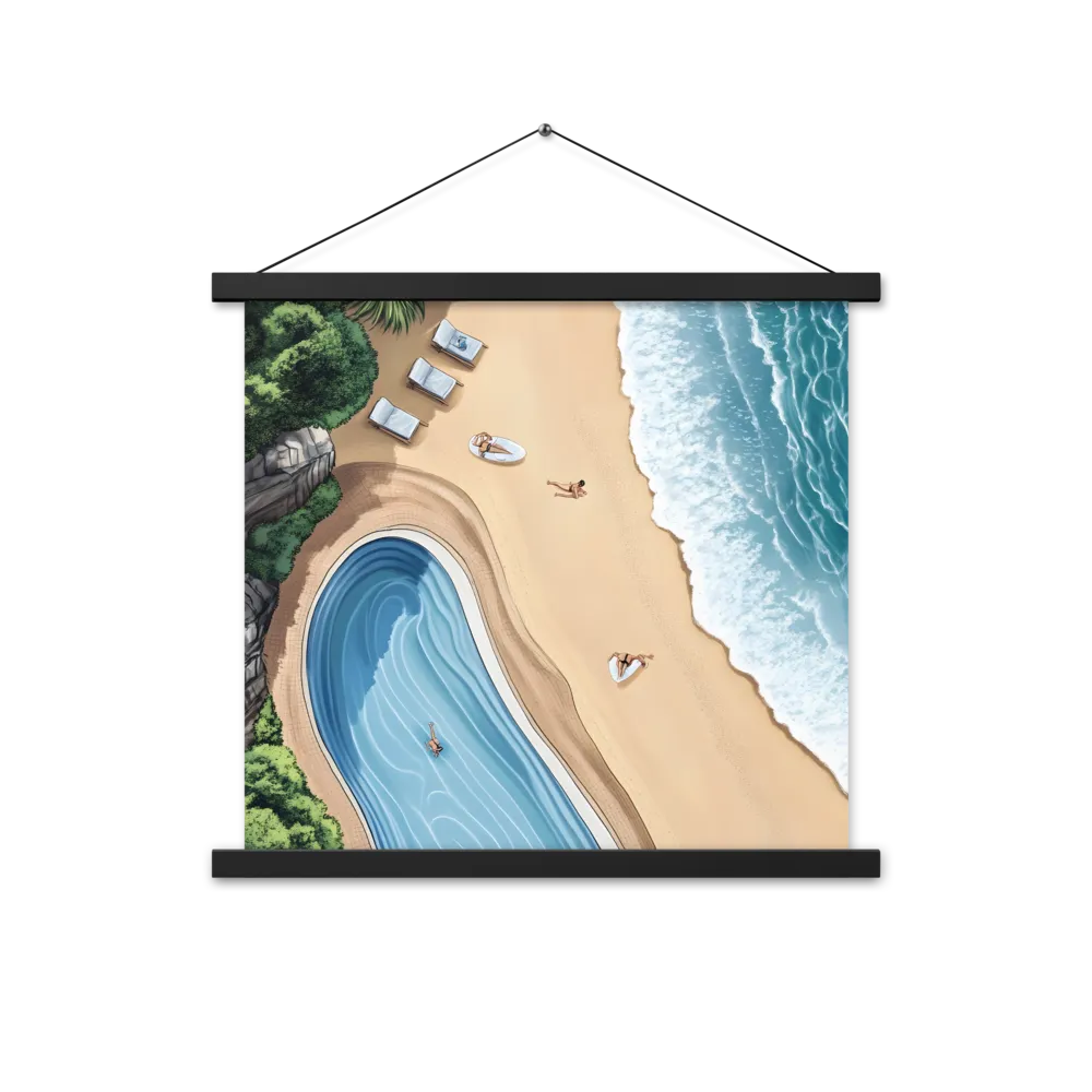 Serenity by the Shore | Poster With Black Wood Hanger | 18″×18″
