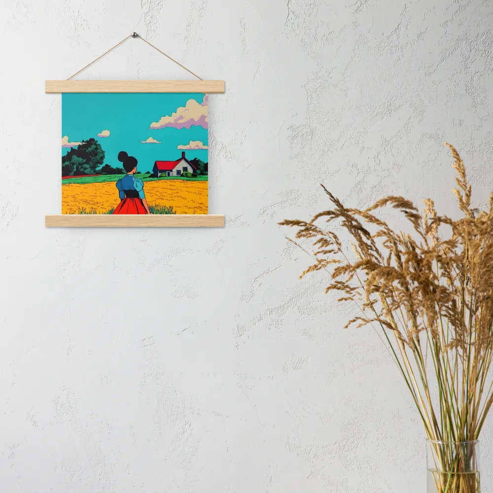 Whispers of a Sunlit Meadow | Poster With Oak Wood Hanger | 10″×10″