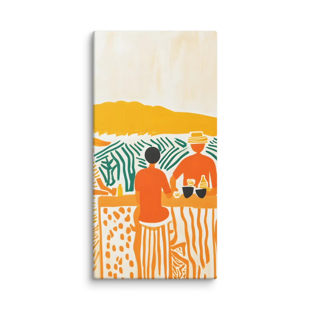 Summer Vibes: Café Conversations | Canvas | 30″×60″
