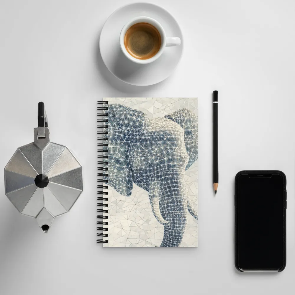 Ethereal Elegance: The Stylized Elephant | Spiral Notebook