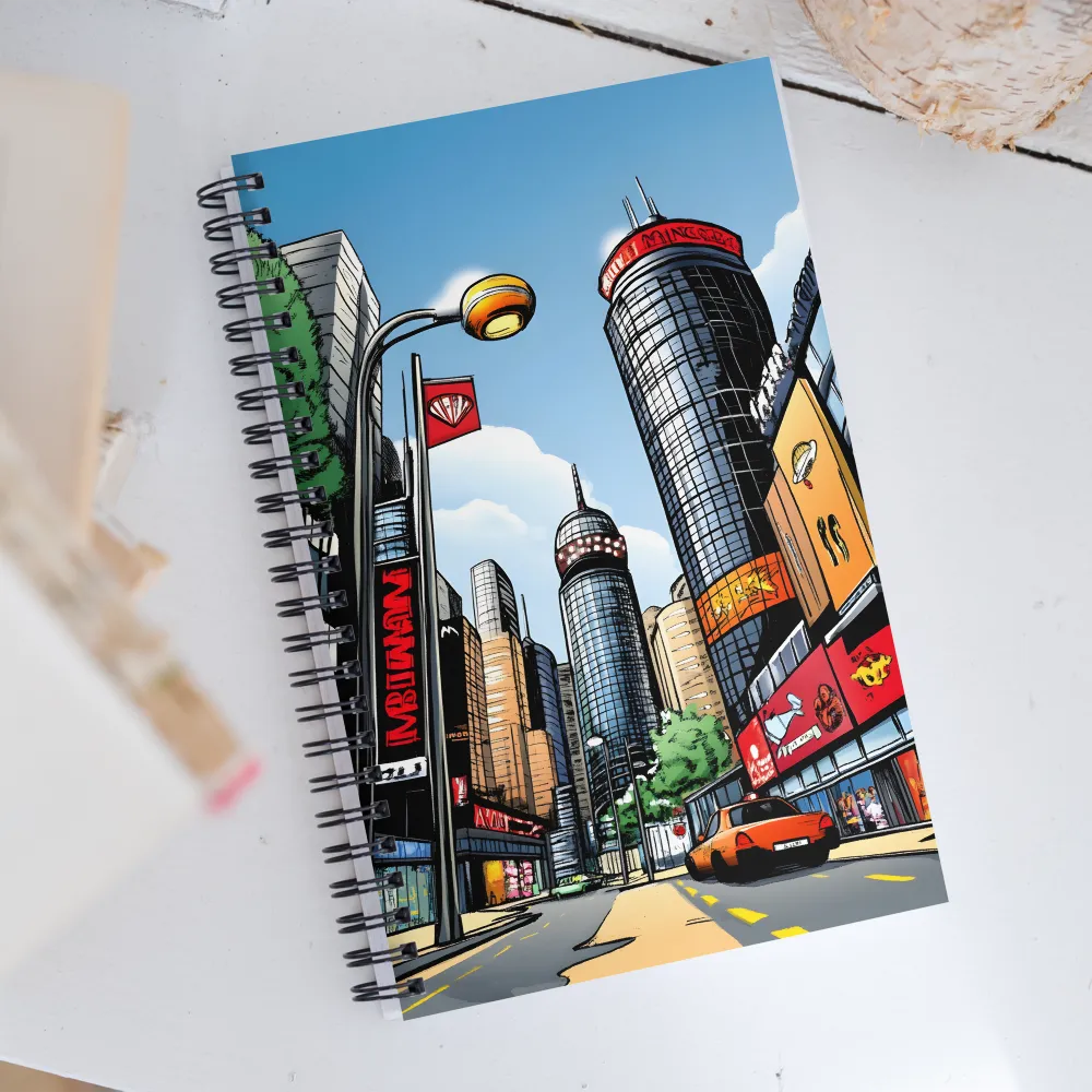 Urban Pulse: A Comic Cityscape | Spiral Notebook