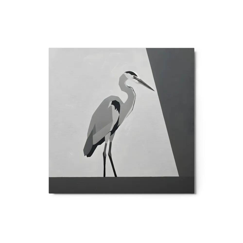 Geometric Heron 
 Metal Print | 12″x 12″