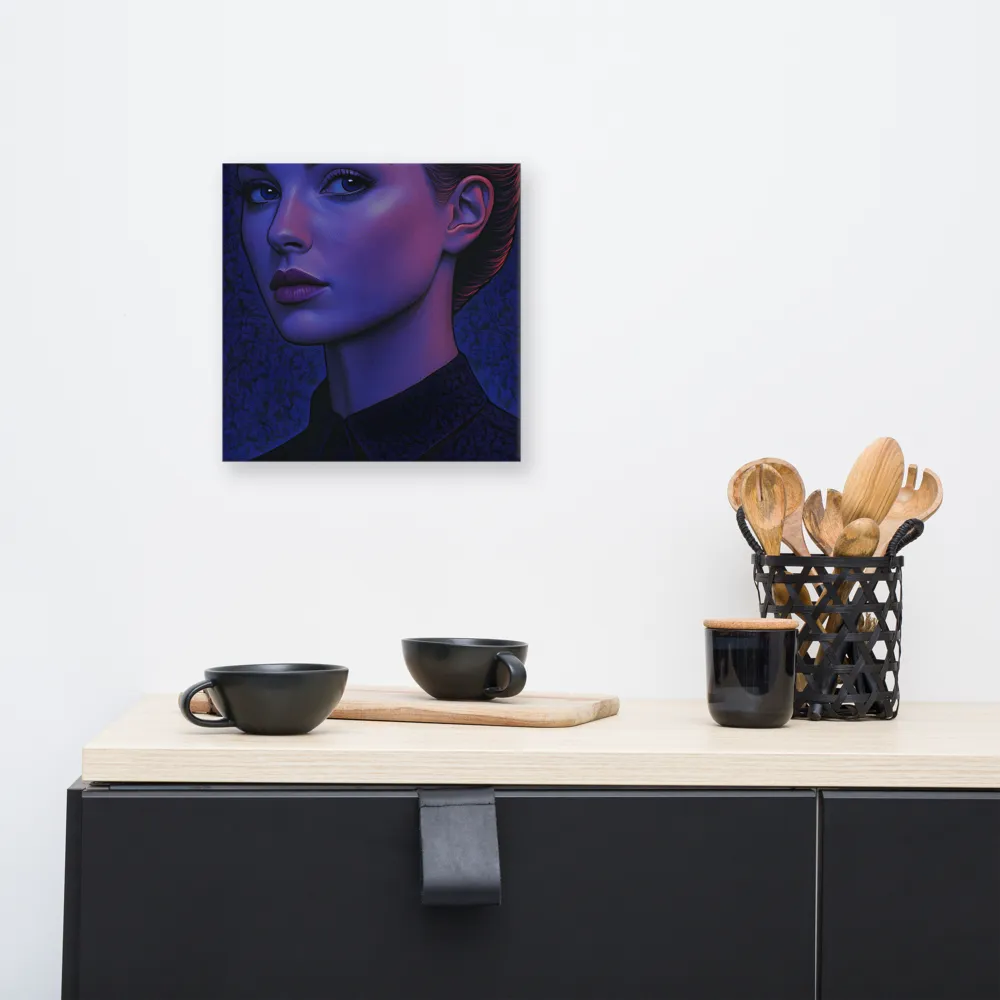 Ethereal Portrait in Blue and Red | Canvas | 12″×12″