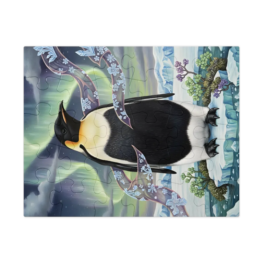 Emperor Under the Aurora 
 Jigsaw Puzzle in Tin Box