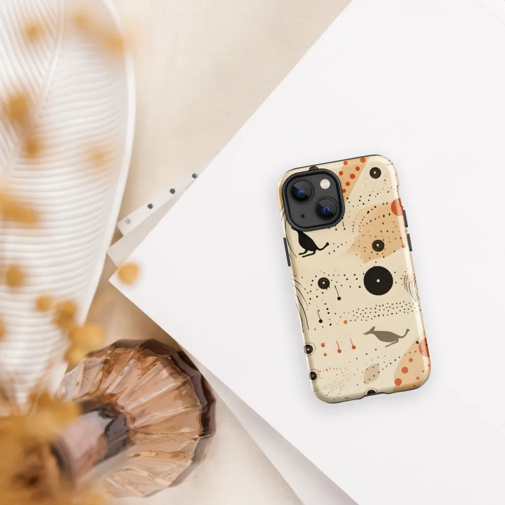 Playful Patterns in Earth Tones | Phone Case |  13 mini | Tough Case | Glossy