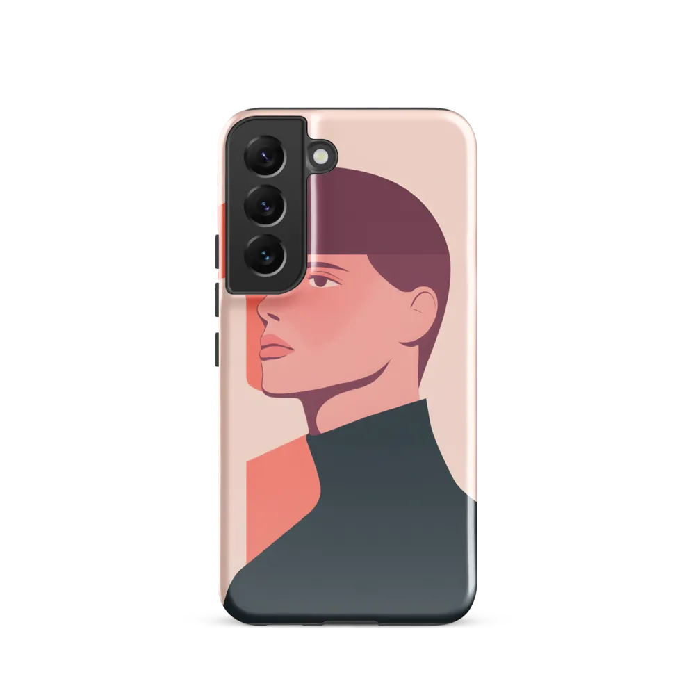 Contemplative Portrait in Minimalism | Phone Case |  S22 | Tough Case | Glossy
