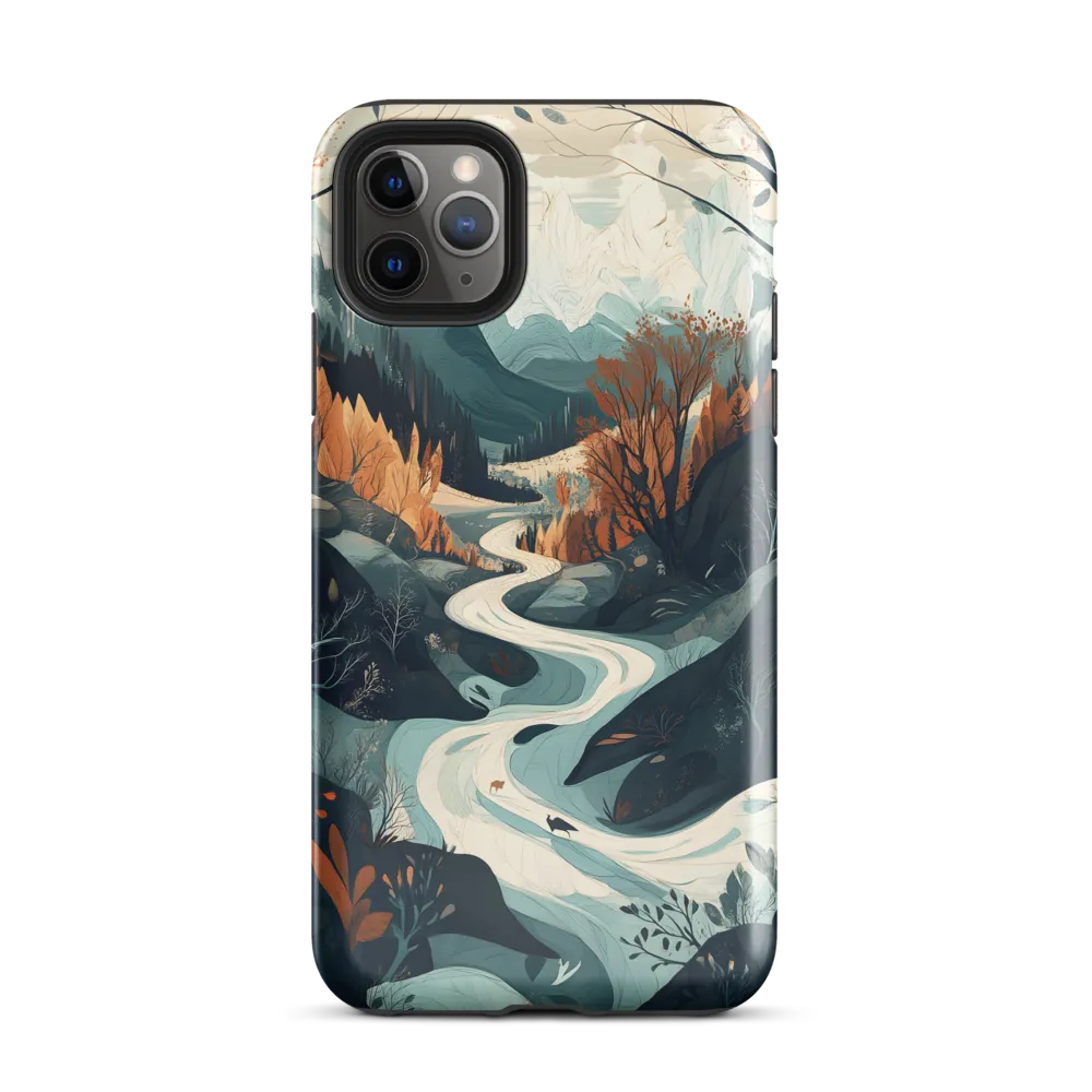 Winding Serenity: A Digital Landscape | Phone Case |  11 Pro Max | Tough Case | Glossy