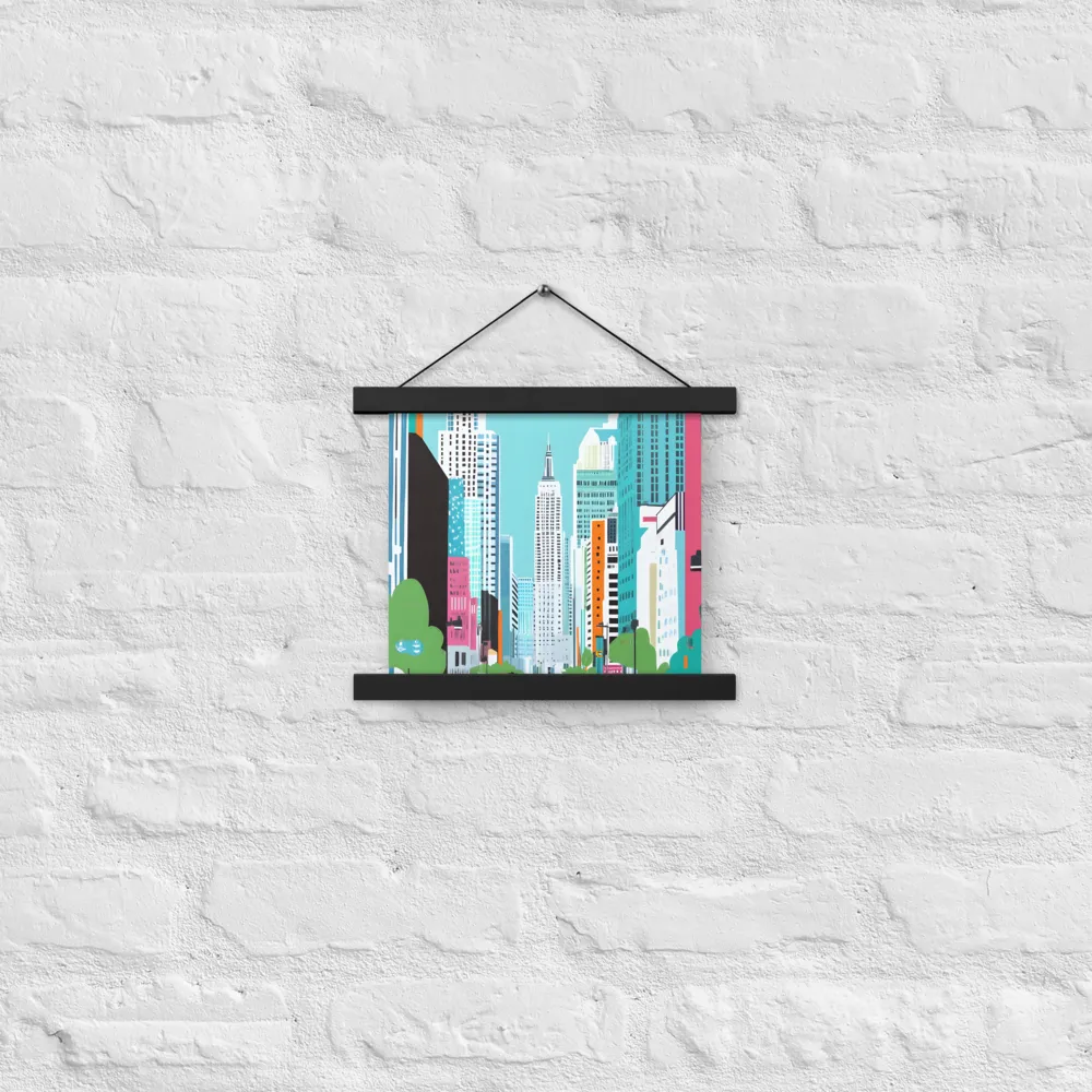 Urban Symphony: A Modern Cityscape | Poster With Black Wood Hanger | 10″×10″