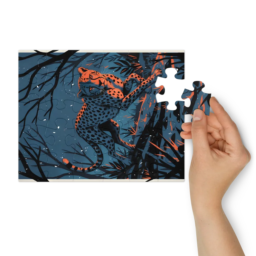 Midnight Cheetah 
 Jigsaw Puzzle in Tin Box