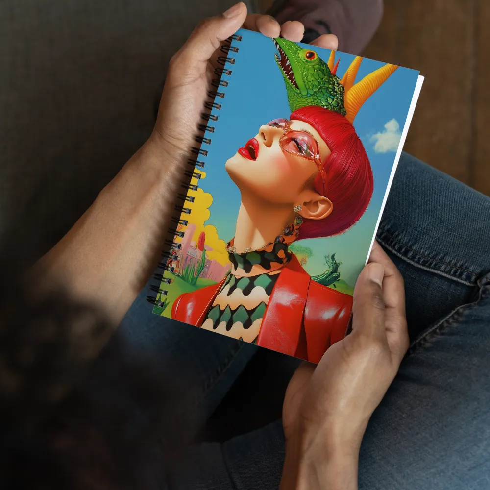 Whimsical Fantasy: A Surreal Portrait | Spiral Notebook