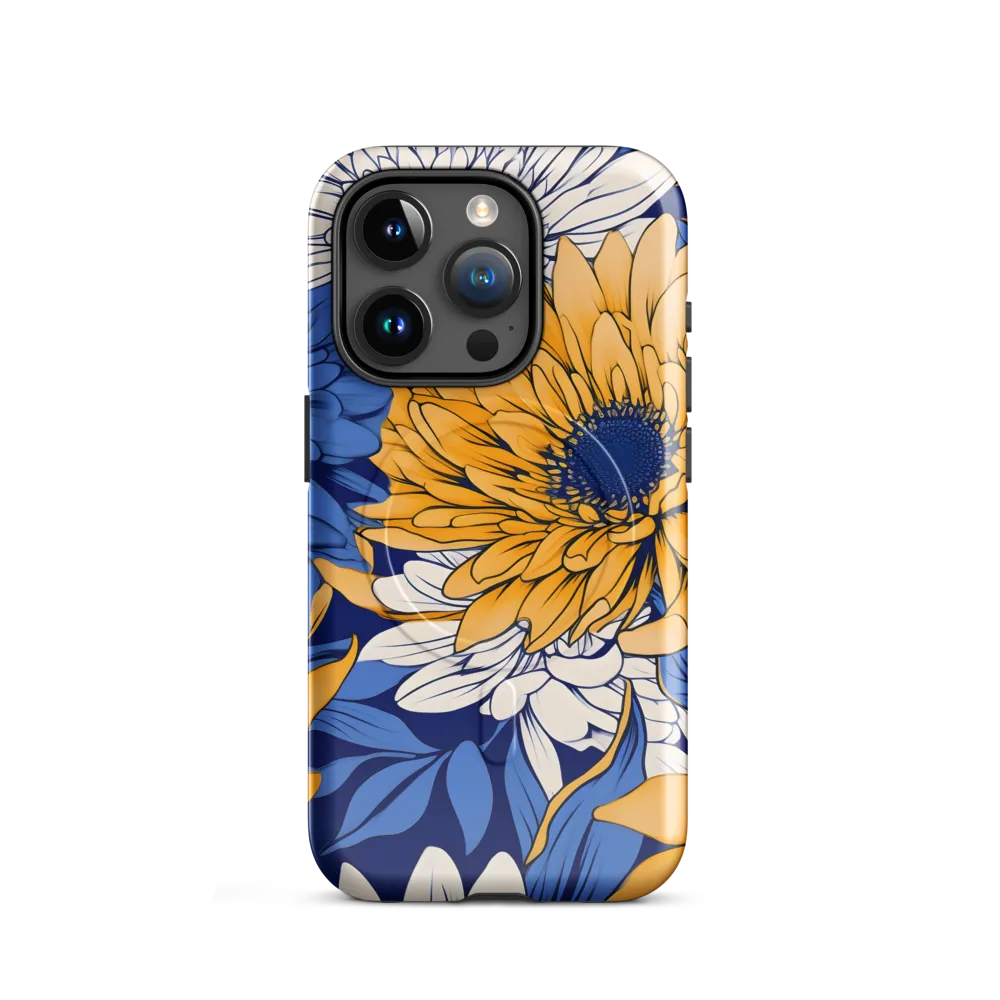 Floral Harmony in Blue and Yellow