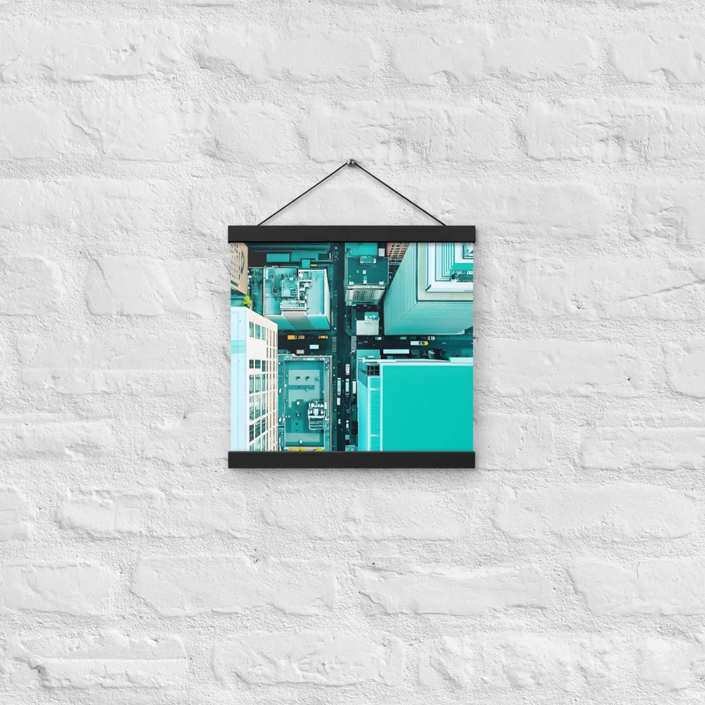 Urban Geometry: Aerial Perspective | Poster With Black Wood Hanger | 12″×12″