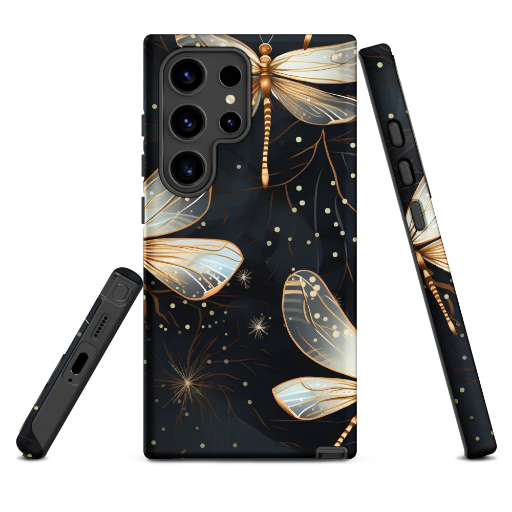 Ethereal Dance: Dragonflies in a Midnight Garden