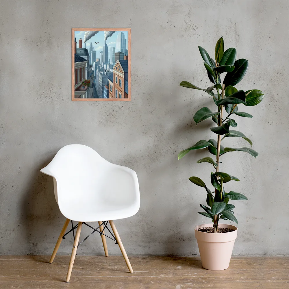 Urban Symphony | Poster with Red oak Frame | 16″×20″