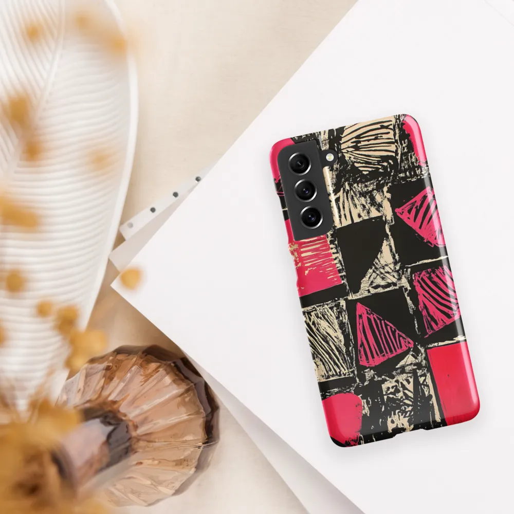 Geometric Symphony in Pink and Black