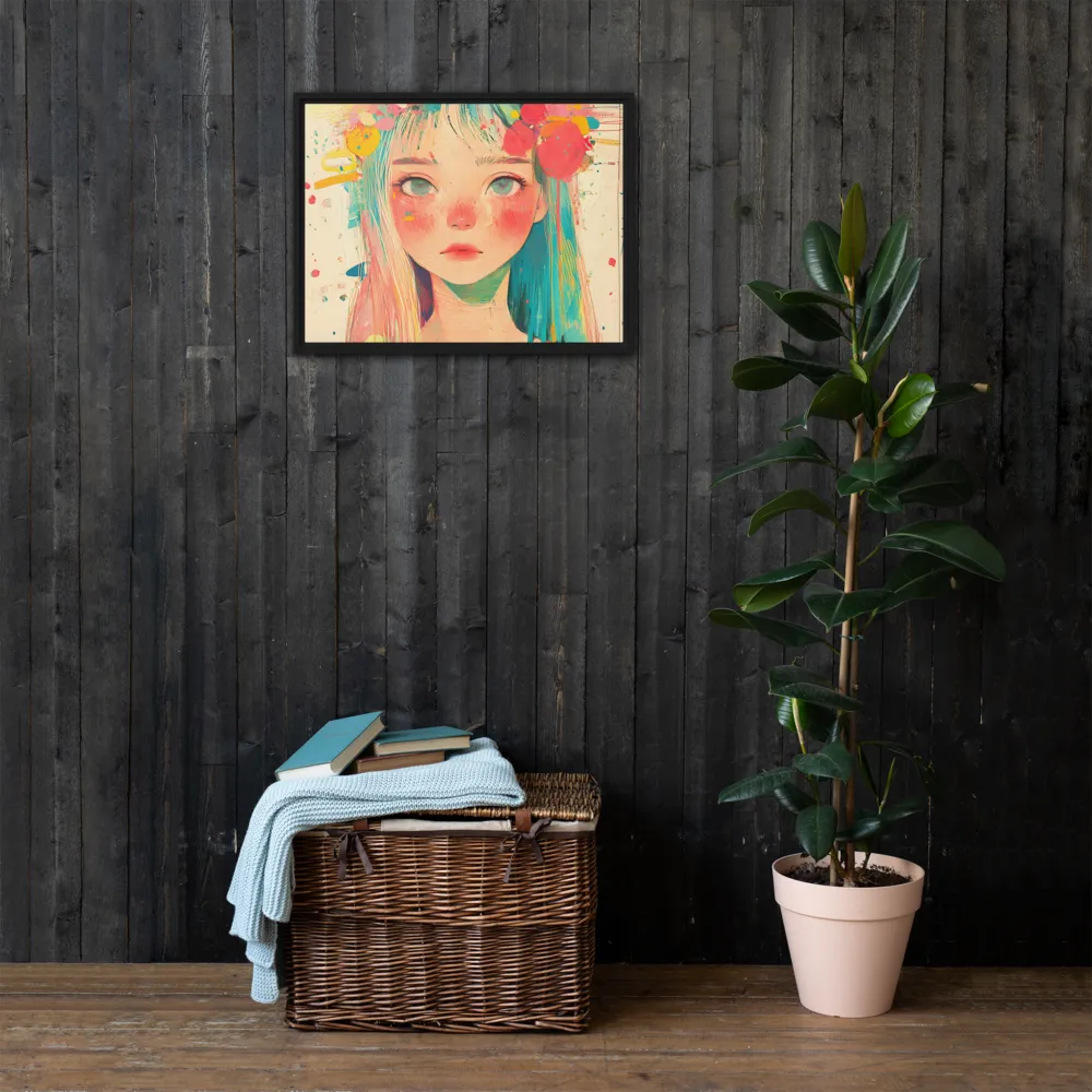 Whimsical Blossom | Canvas with Black Frame | 18″×24″