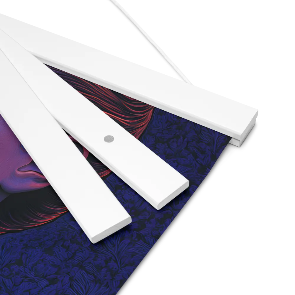 Ethereal Portrait in Blue and Red | Poster With White Wood Hanger | 12″×12″