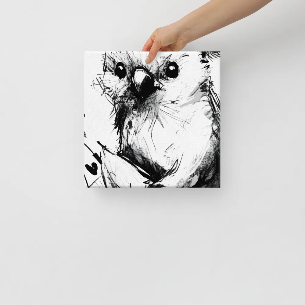 Whimsical Koala in Ink | Canvas | 12″×12″