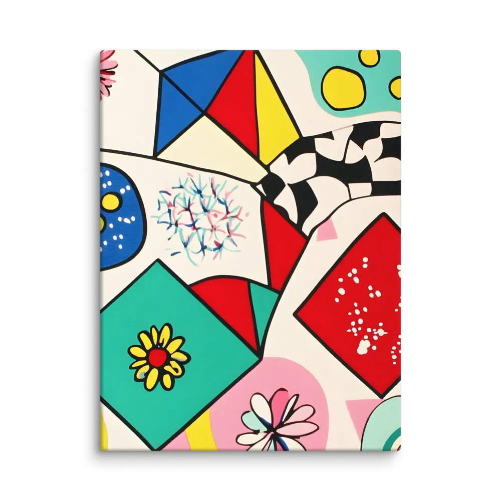 Joyful Geometry: A Playful Dance of Shapes and Colors | Canvas | 18″×24″