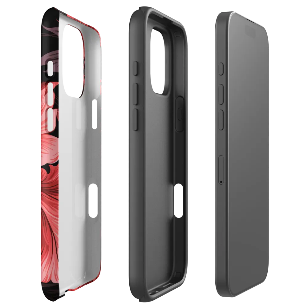 Tropical Elegance in Red | Phone Case |  16 Pro Max | Tough Case | Matte