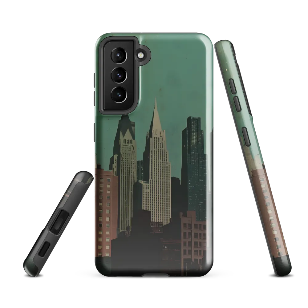 Urban Nostalgia: A Retro Cityscape | Phone Case |  S21 FE | Tough Case | Glossy