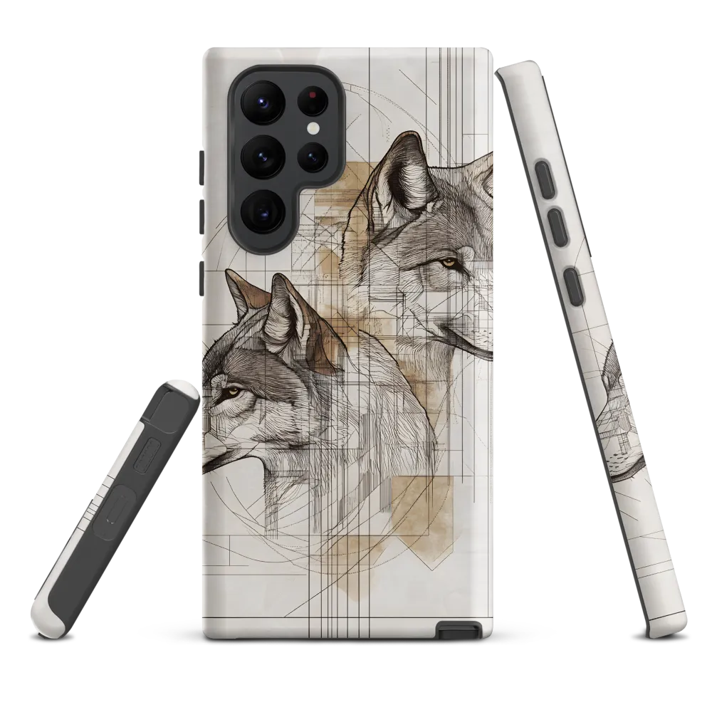 Geometric Harmony: The Essence of Wolves | Phone Case |  S22 Ultra | Tough Case | Matte