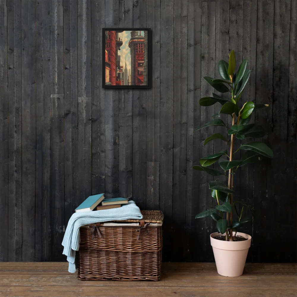 A Glimpse of Tomorrow: Urban Ambition | Canvas with Black Frame | 11″×14″